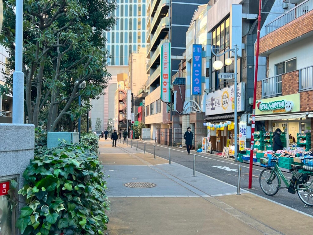 Area near Okubo Park frequently used for prostitution in the evening