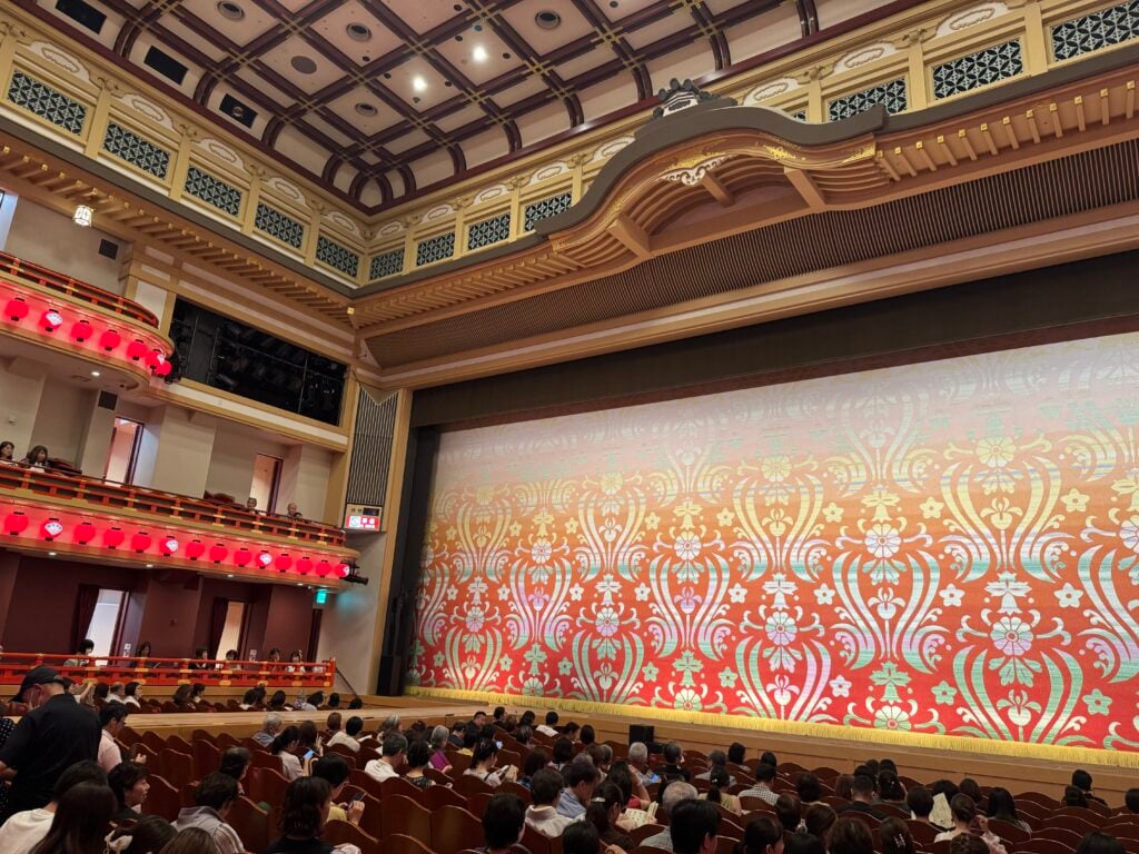 The interior of the Minami-za kabuki theater in Kyoto.