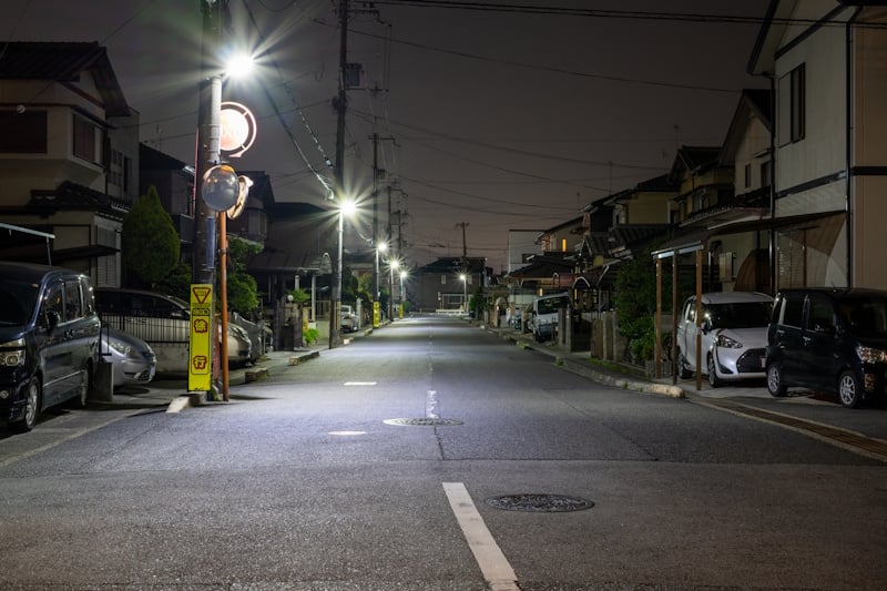 Dark street at night