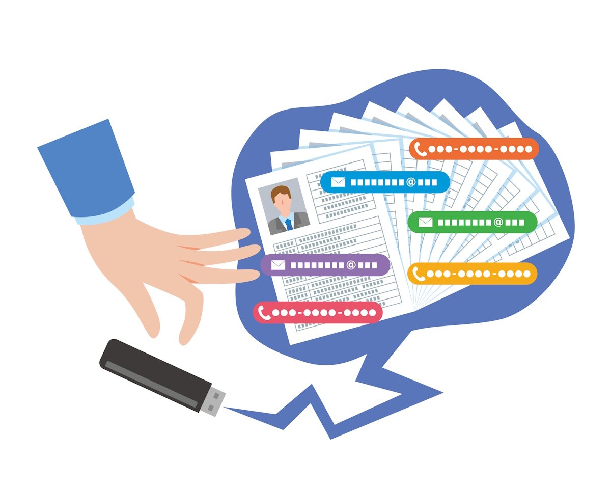 Illustration of USB drive containing sensitive personal information