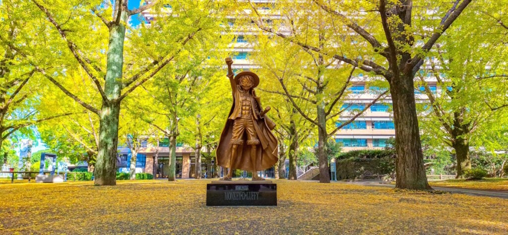 One Piece Luffy statue in Kumamoto