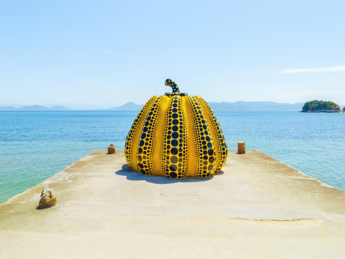 Kusama Yayoi pumpkin on Naoshima